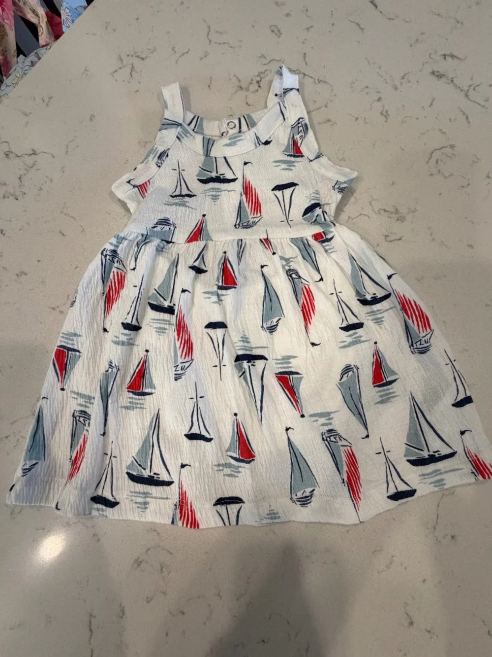 Carter’s Girls White Nautical Sailboat Dress